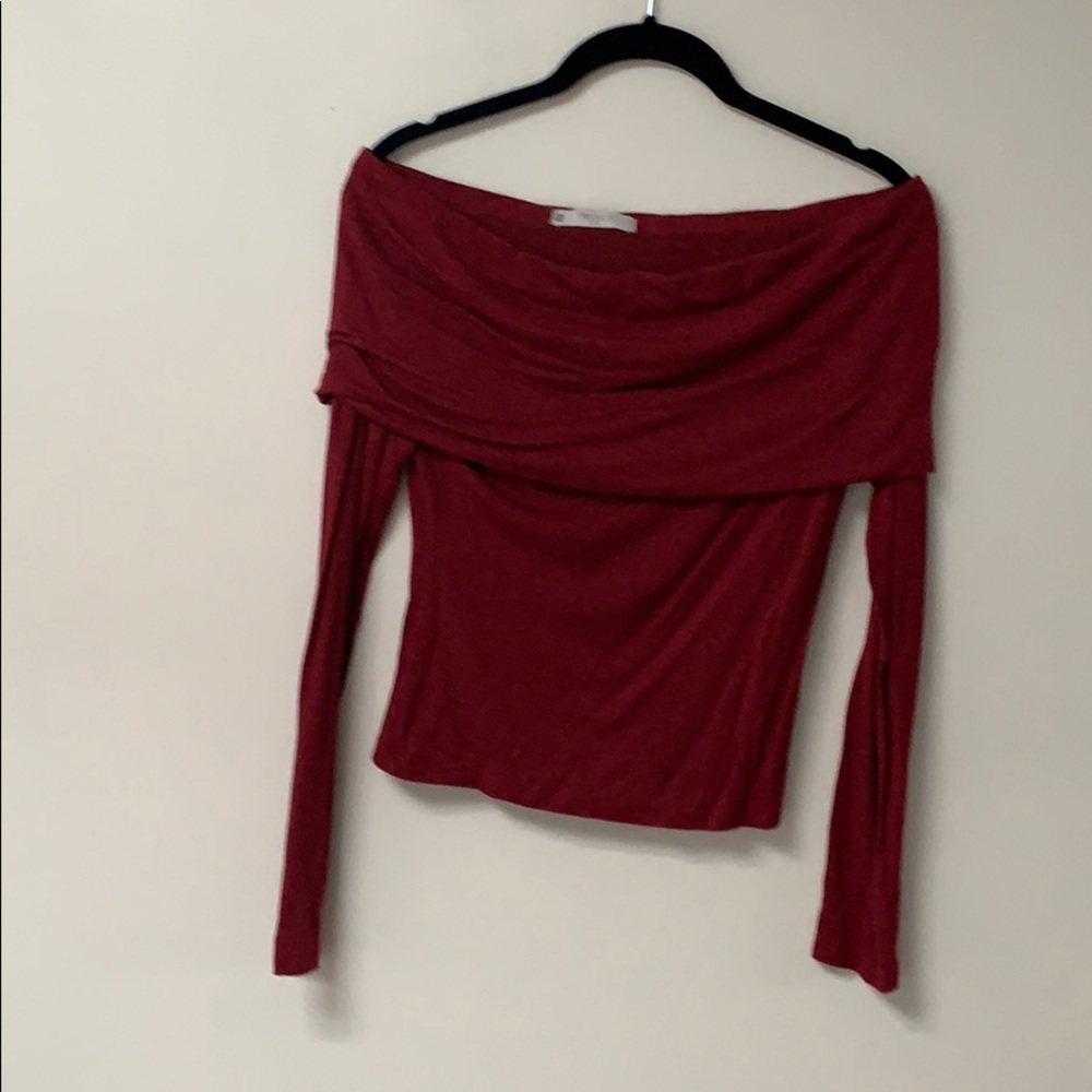 Deep red off the shoulder top